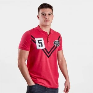 Image of Rugby Division Silver Off-Field Rugby Polo Shirt Mens - Raspberry