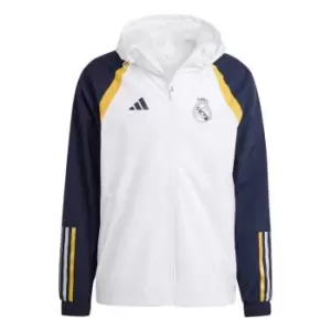 Image of adidas Real Madrid All Weather Jacket 2023 2024 Adults - White
