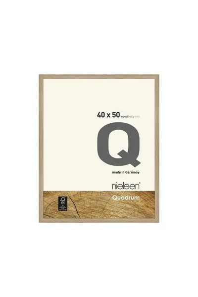 Image of Nielsen Quadrum 40 x 50cm Wooden Picture Frame With Protective Glass Front Light Oak