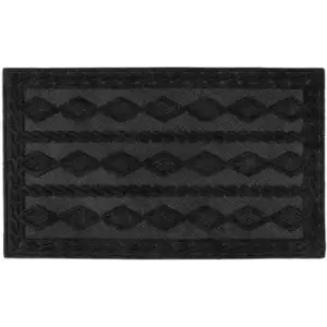 Image of JVL - Knit Rubber Backed Indoor Doormat, 40x60cm, Charcoal