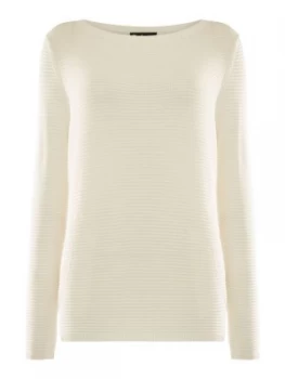 Image of Barbour Wide Neck Aragan Jumper With Pockets White