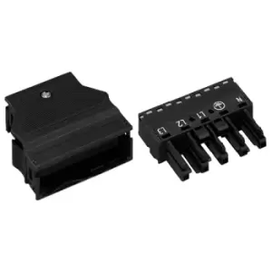 Image of Wago 770-105 5 Pole 10mm Socket with Strain Relief Black