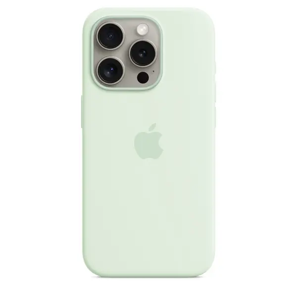 Image of Apple iPhone 15 Pro Silicone Case with MagSafe - Soft Mint MWNL3ZM/A