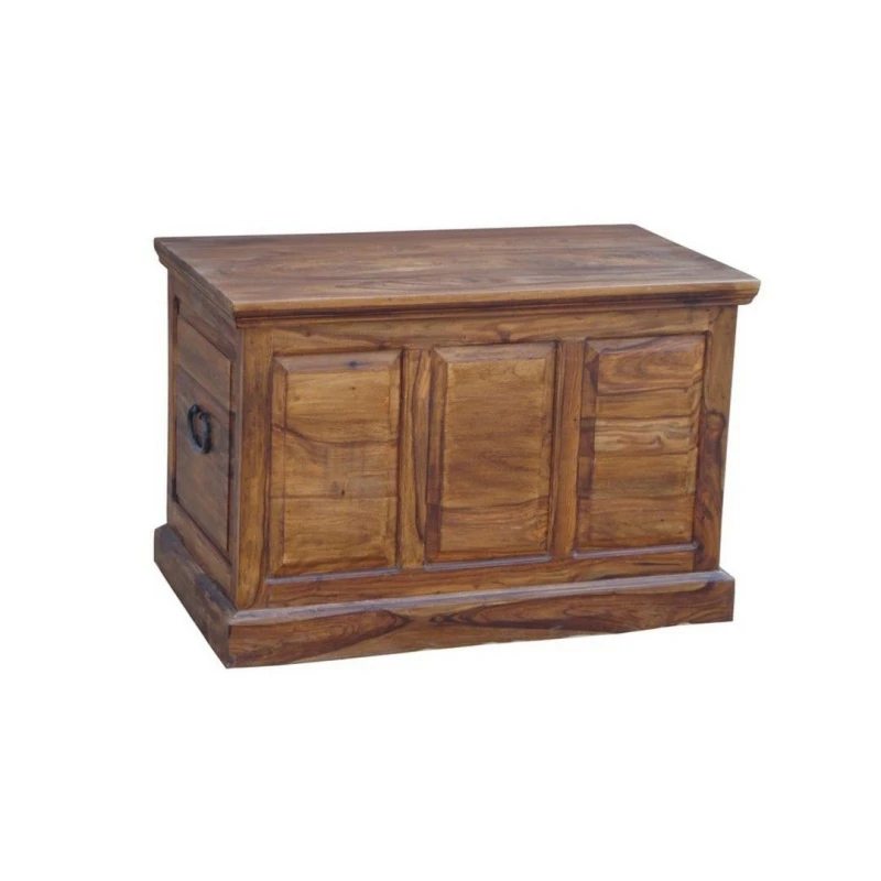 Image of Jaipur Furniture Ltd Ganga Panel Box Small - Sheesham Wood - L50 x W90 x H60cm - Honey Dark Finish in Brown Brown Unisex