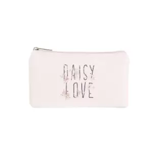 Image of Jewelcity Womens/Ladies Daisy Love Small Flat Makeup Bag (One Size) (Pink)