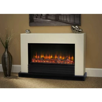 Image of Raby Electric Fireplace Fire Heater Heating Real Log Effect Remote - Suncrest