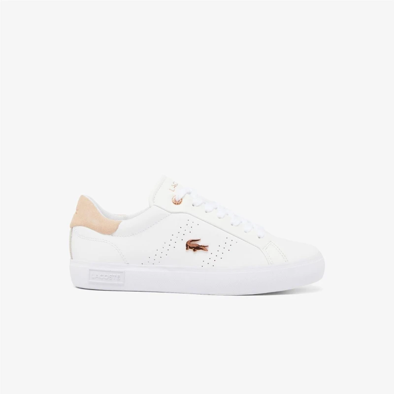 Image of Lacoste Powercourt 2.0 Trainers White Pink female UK 3.5