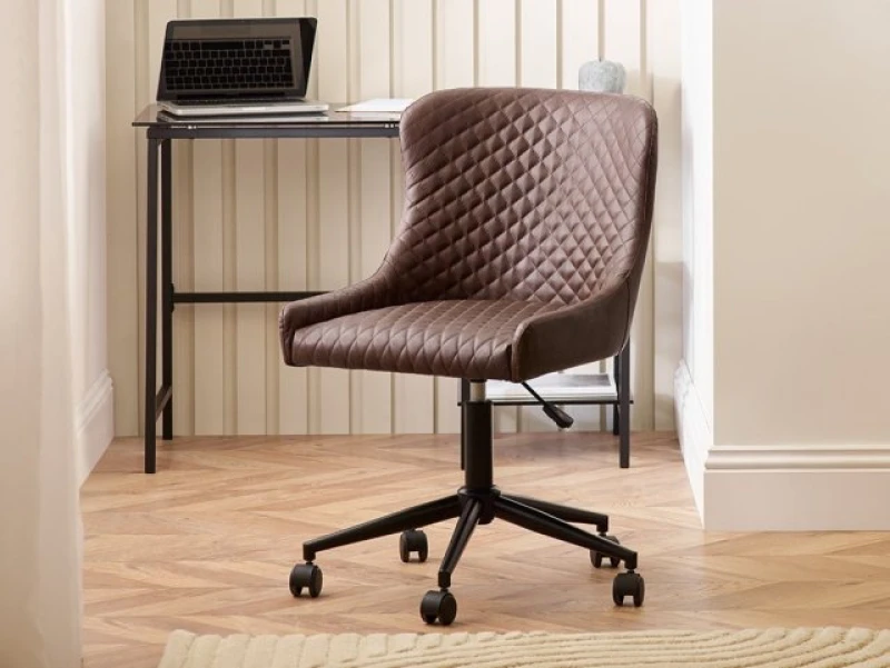 Image of Julian Bowen Luxe Brown Faux Leather Office Chair