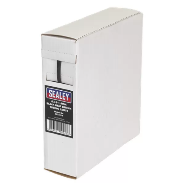 Image of Genuine SEALEY HST3215 Heat Shrink Tubing Black Ø3.2-1.6mm 15mtr