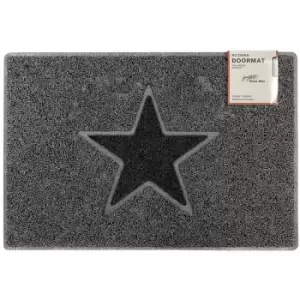 Image of Star Medium Doormat in Grey with Black Star - size Medium (75*44cm) - color Grey/Black - Grey/Black