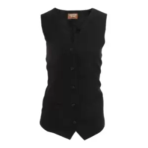 Image of Dennys Joseph Alan Womens/Ladies Self Back Waistcoat (Pack of 2) (10) (Black)