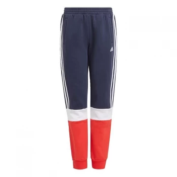 Image of adidas Essentials Colorblock Joggers Kids - Legend Ink / Vivid Red / White