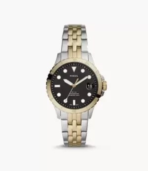 Image of Fossil Women FB-01 Three-Hand Date Two-Tone Stainless Steel Watch