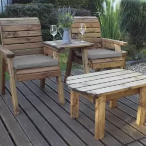 Image of Charles Taylor Twin Companion Dining Set Straight with Grey Cushions