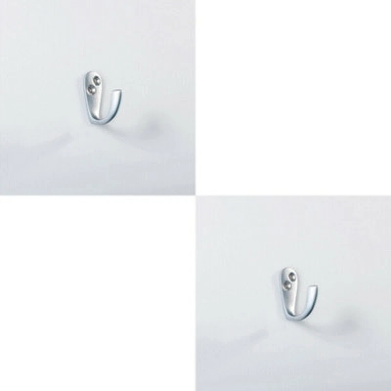 Image of Loops 2x Victorian One Piece Single Bathroom Robe Hook 40mm Projection Satin Chrome Multi