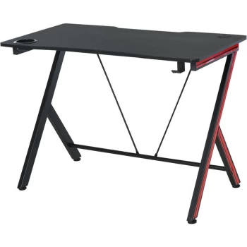 Image of Homcom - Steel Frame Gaming Computer Desk Workstation w/ Headphone Hook Large Desktop