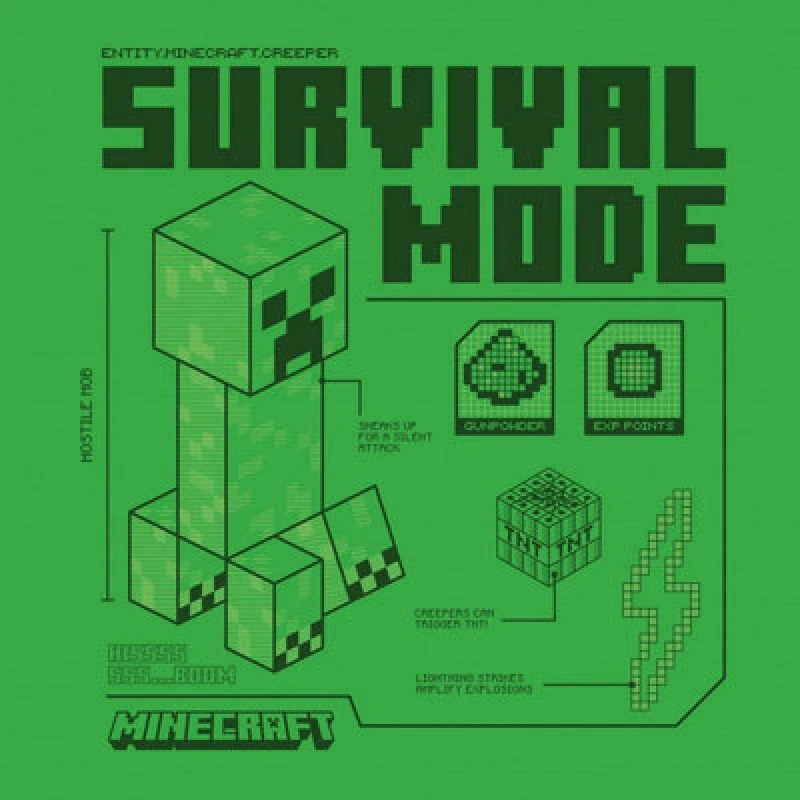 Image of Minecraft Minecraft Creeper Canvas Print in Green Green One Size Unisex 5063652187821