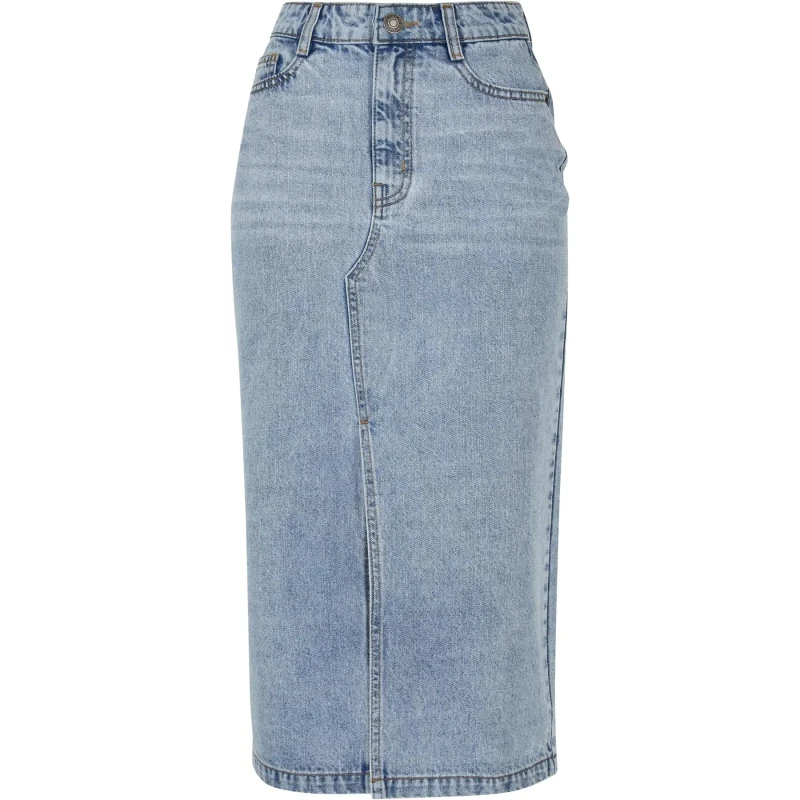 Image of Urban Classics Mid-length denim skirt For Her Urban Classics Bleu Female 30