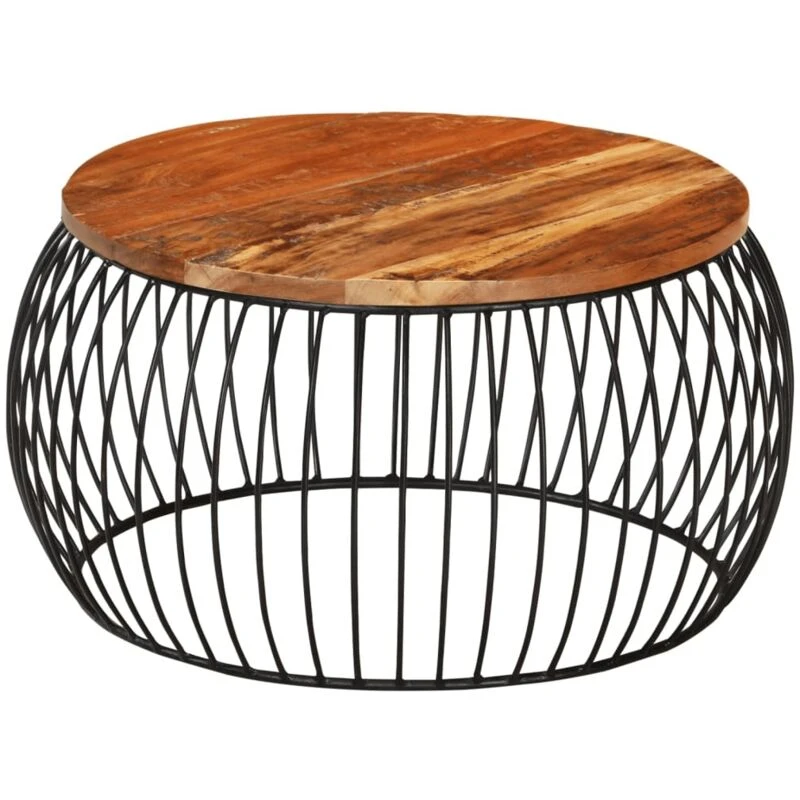 Image of VIDAXL Coffee Table Ø68cm Solid Reclaimed Wood Vidaxl 8720286724286