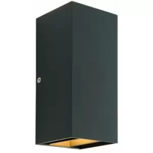 Image of Loops - IP44 Outdoor Up & Down Wall Light Matt Black Porch Box Lantern 5W Cool White led