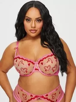 Image of Ann Summers Bras Cross My Heart Non Padded Fuller Bust Balcony - Bright Pink, Bright Pink, Size 36H, Women