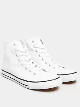 Image of Long Tall Sally Canvas High Top Trainers - White, Size 10, Women