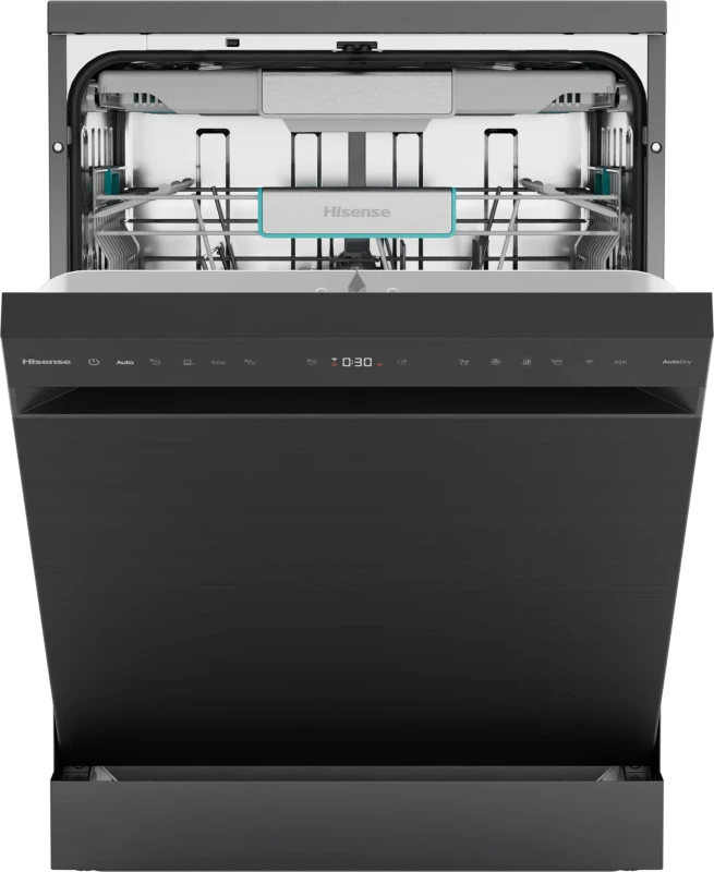 Image of Hisense HS673A90BXUK WiFi Connected Full Size Dishwasher - Black Inox - A Rated