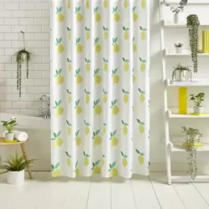 Image of Lemon Zest Shower Curtain Yellow