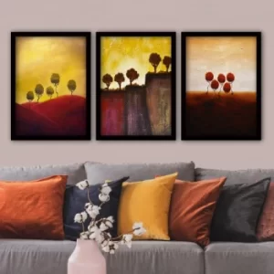 Image of 3SC24 Multicolor Decorative Framed Painting (3 Pieces)