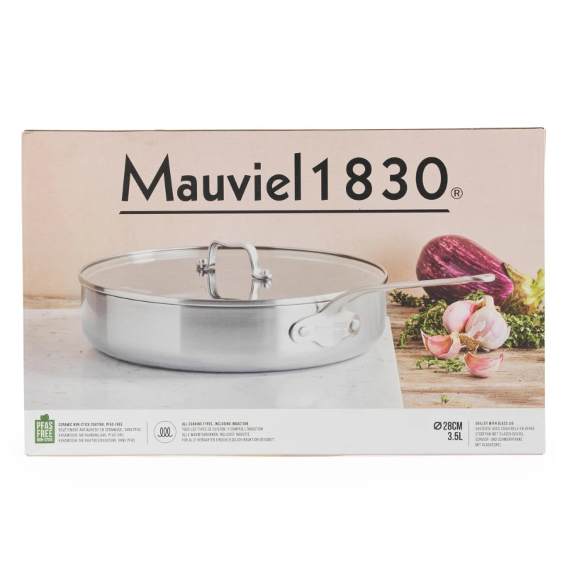 Image of Mauviel Covered Skillet 28cm Silver