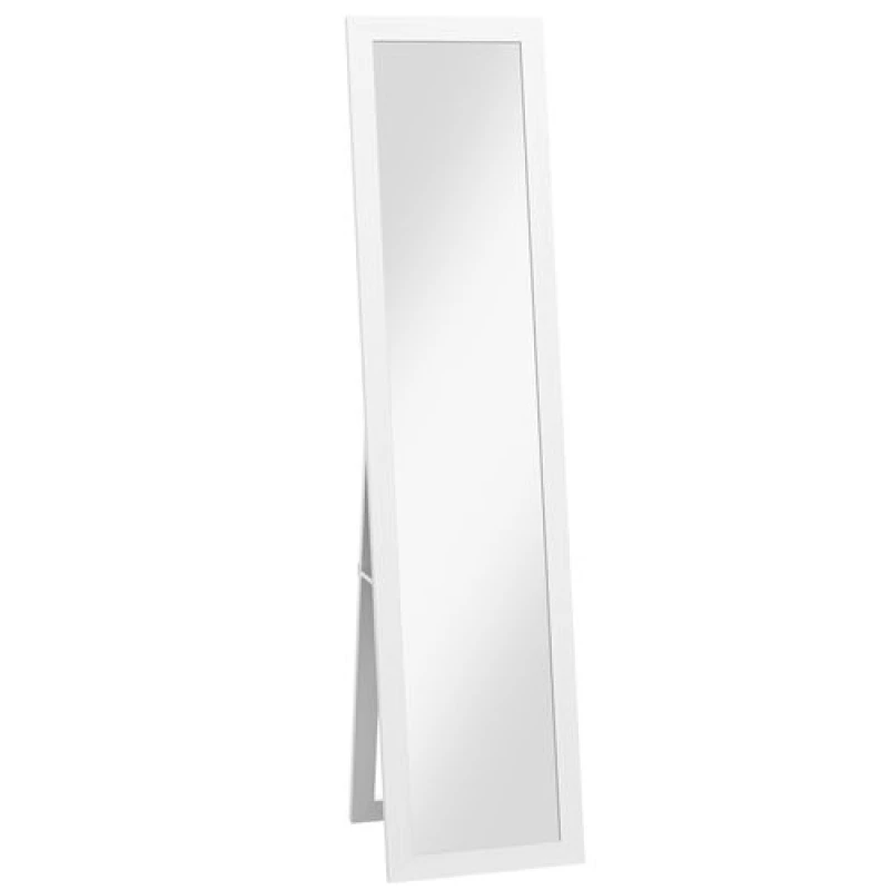 Image of Homcom Full Length Mirror, Farmhouse Wall Mirror, Hanging & Freestanding, White 831-695V00WT
