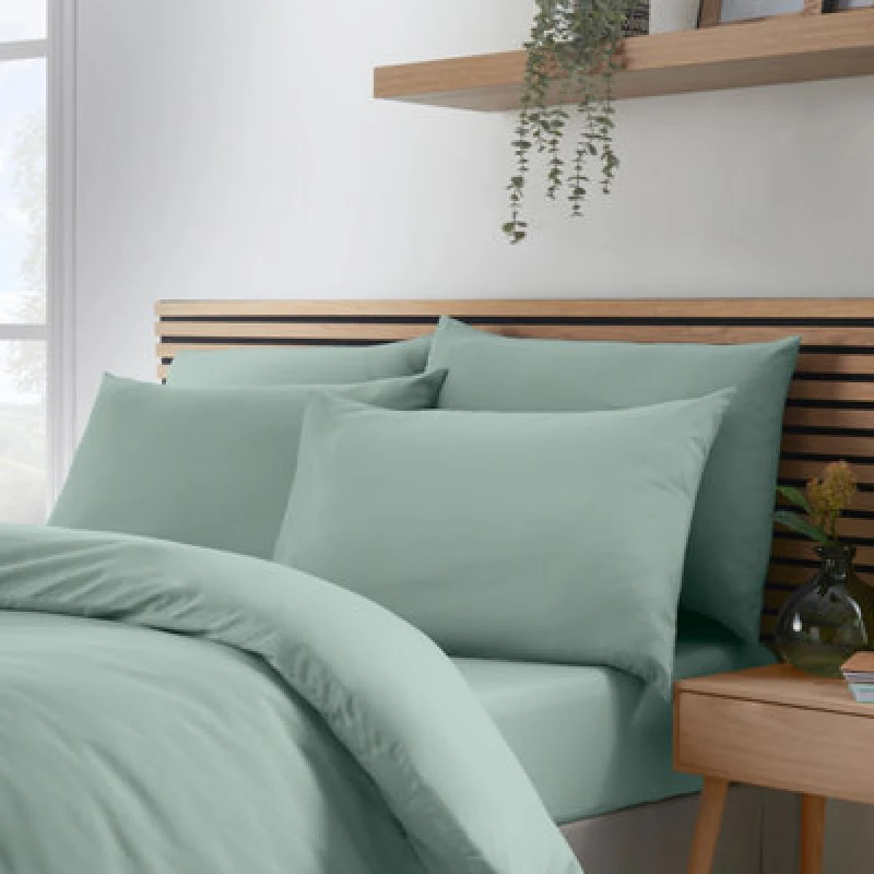 Image of Catherine Lansfield 'So Soft Easy Iron' Standard Pillowcase Pack of 4 Green