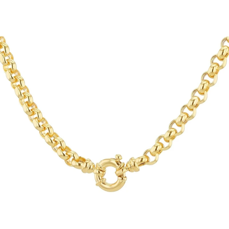 Image of Be You 9ct Gold Large Spring Ring Belcher Chain Yellow Gold unisex 18in