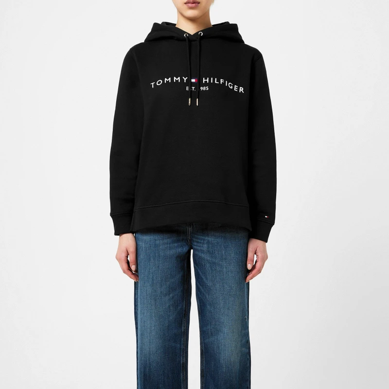 Image of Tommy Hilfiger Essential Hilfiger Hoodie - Black 6