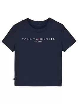 Image of Tommy Hilfiger Baby Essential Short Sleeve T-Shirt - Navy, Size Age: 6-9 Months