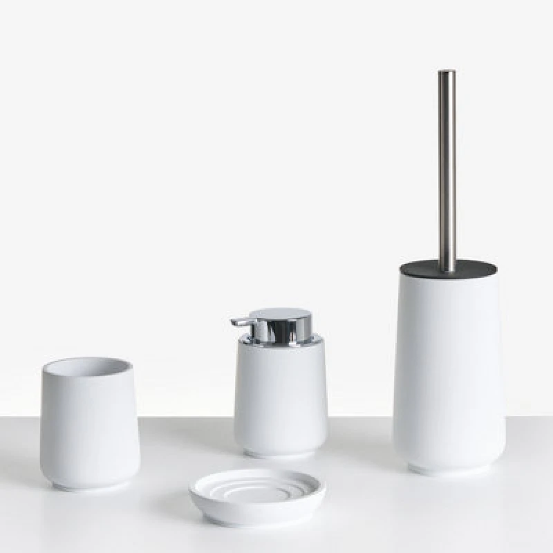 Image of Beliani 4 Piece Bathroom Accessories Set Suches White