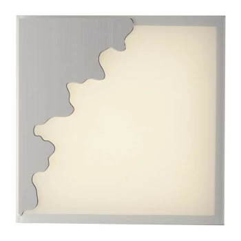 Image of Fan Europe Chic - LED Square Flush Decorative Ceiling Lamp, Silver, White, 4000K