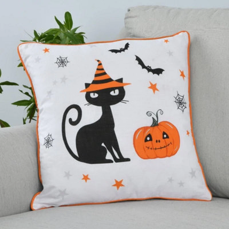 Image of Smart Living Smart Living Halloween Pumpkins & Celestial Stars Decorative 18x 18Filled Cushions Size: 45cm x 45cm Multi 45cm x 45cm Unisex 50565