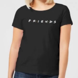 Image of Friends Logo Contrast Womens T-Shirt - Black - 3XL
