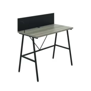 Image of Jemini Soho Desk with Backboard 1000x540x1250mm Grey Oak/Black KF90779