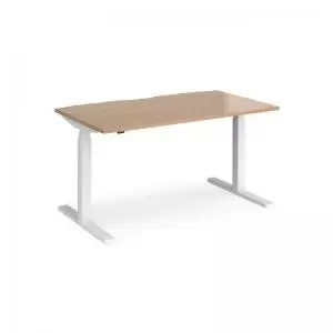 Image of Elev8 Touch straight sit-stand desk 1400mm x 800mm - white frame and