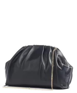 Image of Ted Baker Womens Abyoo Gathered Leather Clutch Bag - Black