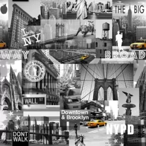 Image of Muriva Wallpaper - New York Big Apple Iconic Photos Black / White - 102514