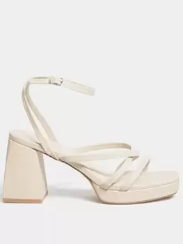Image of Yours Yours Wide Fit Chunky Platform Strappy Sandal White, Size 9E, Women