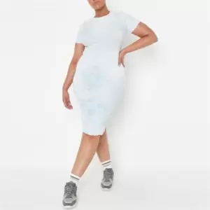 Image of Missguided Plus Size Tie Dye Midi Dress - Blue