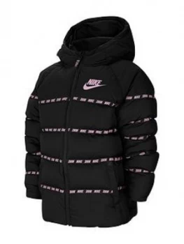 Image of Nike Older Down Jacket - Black/Pink