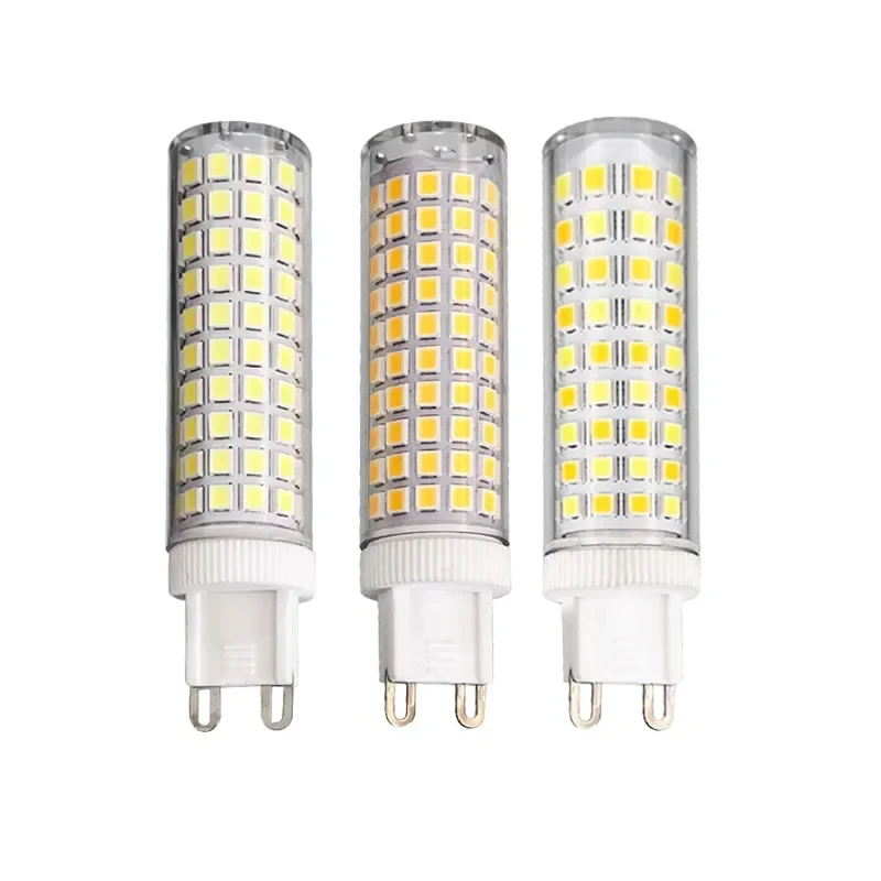 Image of 10Pcs G9 LED 9W 15W 20W 25W 136 LEDs Ceramics corn wick with no flicker frequency 110-220v LED bulb insertion height