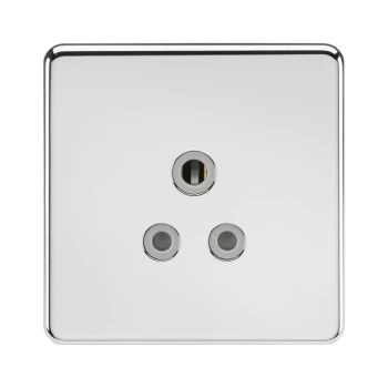 Image of Screwless 5A Unswitched Socket - Polished Chrome with Grey Insert - Knightsbridge