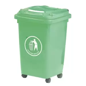 Image of 50L Dark Grey Wheeled Bin - indoor use - Complies to BS/EN 840 - 30% recycled Polyethylene