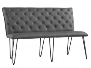 Image of Kenmore Finlay Grey Faux Leather 140cm Upholstered Dining Bench